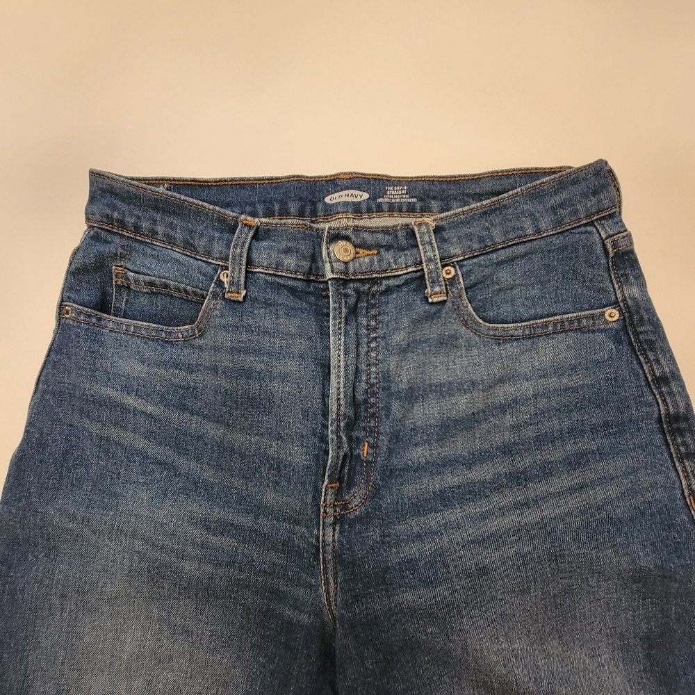 Old Navy Sky-Hi Straight Extra High Rise Relaxed Fit 32x27 Womens Size 8 - Picture 3 of 13